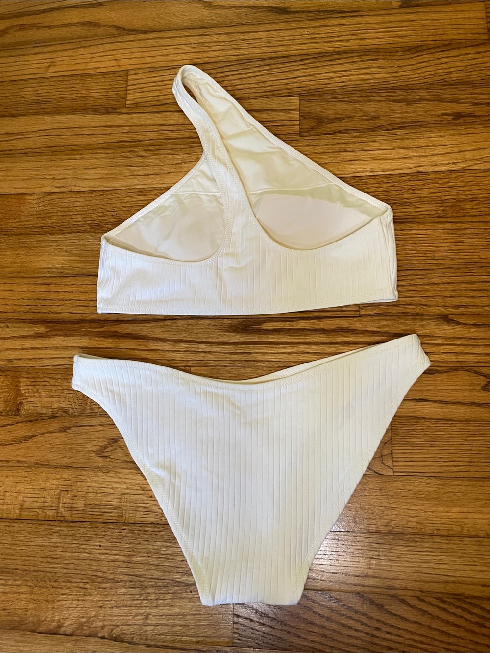 Polo Ralph Lauren White Ribbed One-Shoulder Bikini Set - Picture 5 of 15